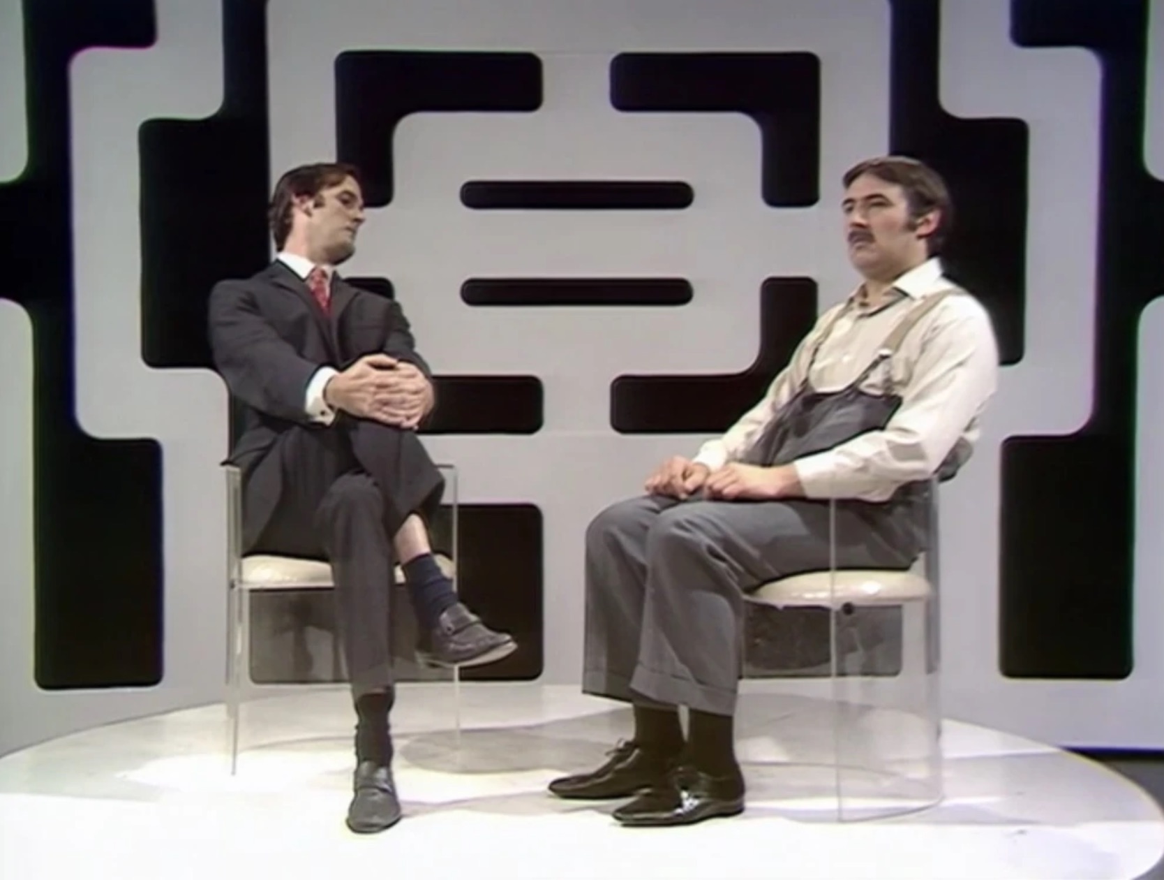 John Cleese and Terry Jones in the “Man with three buttocks” sketch. 